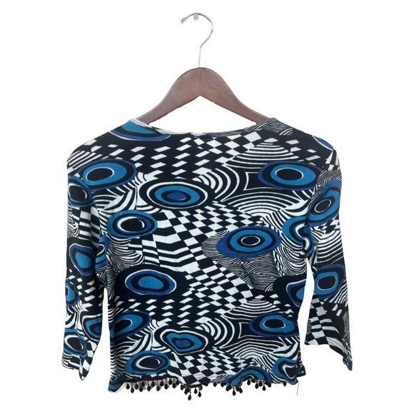 Vintage Beverly’s Bead Embellished Shirt Crop Length and 3/4 Sleeve Size M - Picture 2 of 6